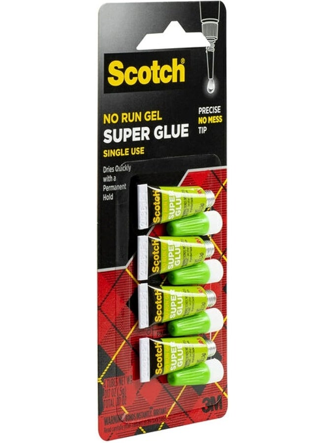 Scotch Super Glue Gel 0.017 oz (0.48gr.) per Tube Clear color, 4 tubes/pack - Image 4